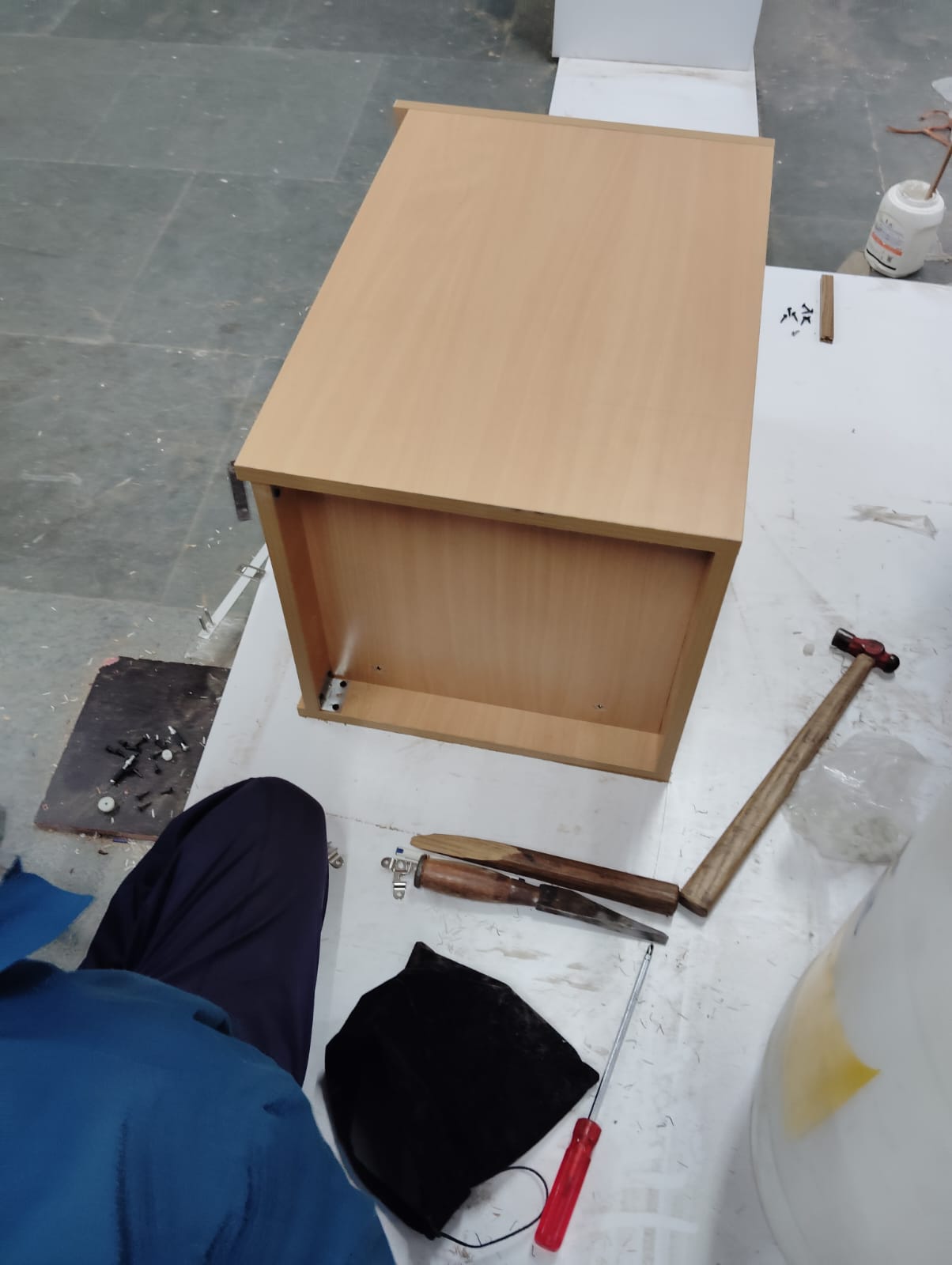 Wooden Pedestal Drawer with Lock & Wheels Base -