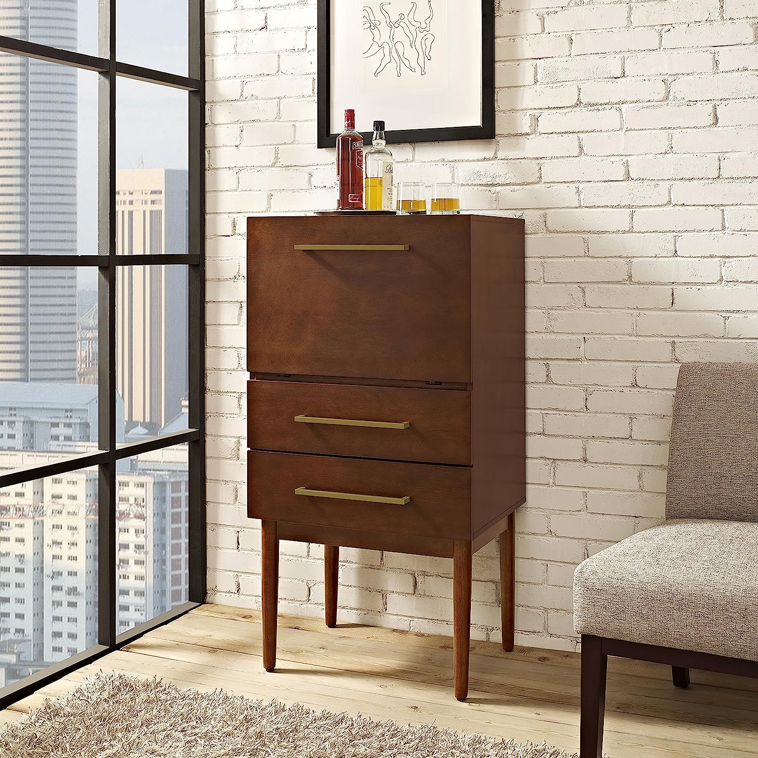 Wooden Side Bar Cabinet -