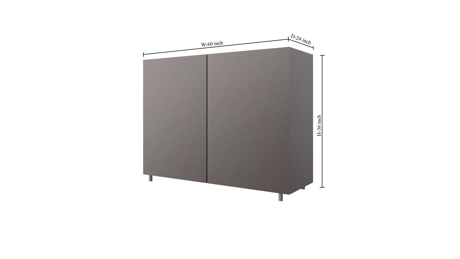 Wooden Storage Cabinet Console with Metal Leg Base -