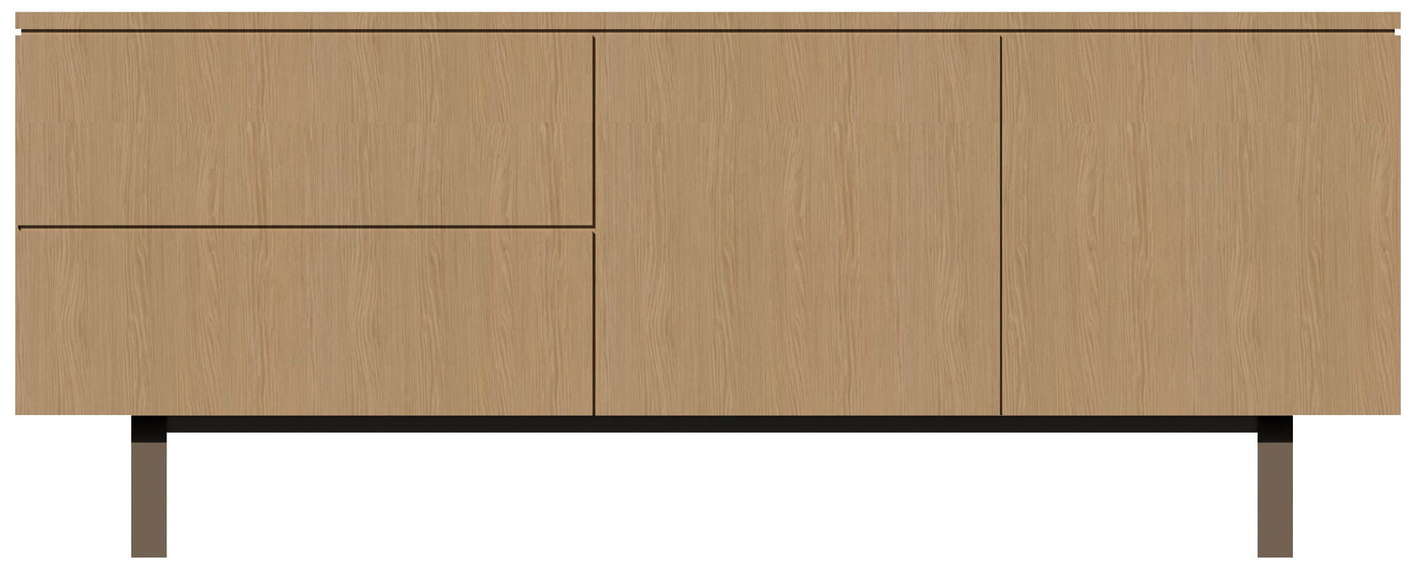 Wooden Storage Cabinet Console with Metal Legs Base -