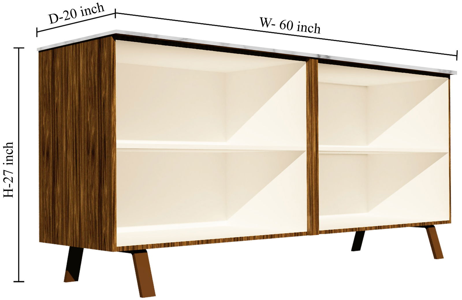 Wooden Storage Cabinet with Metal Legs Base -