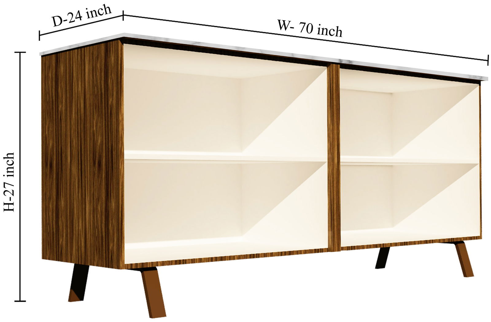 Wooden Storage Cabinet with Metal Legs Base -