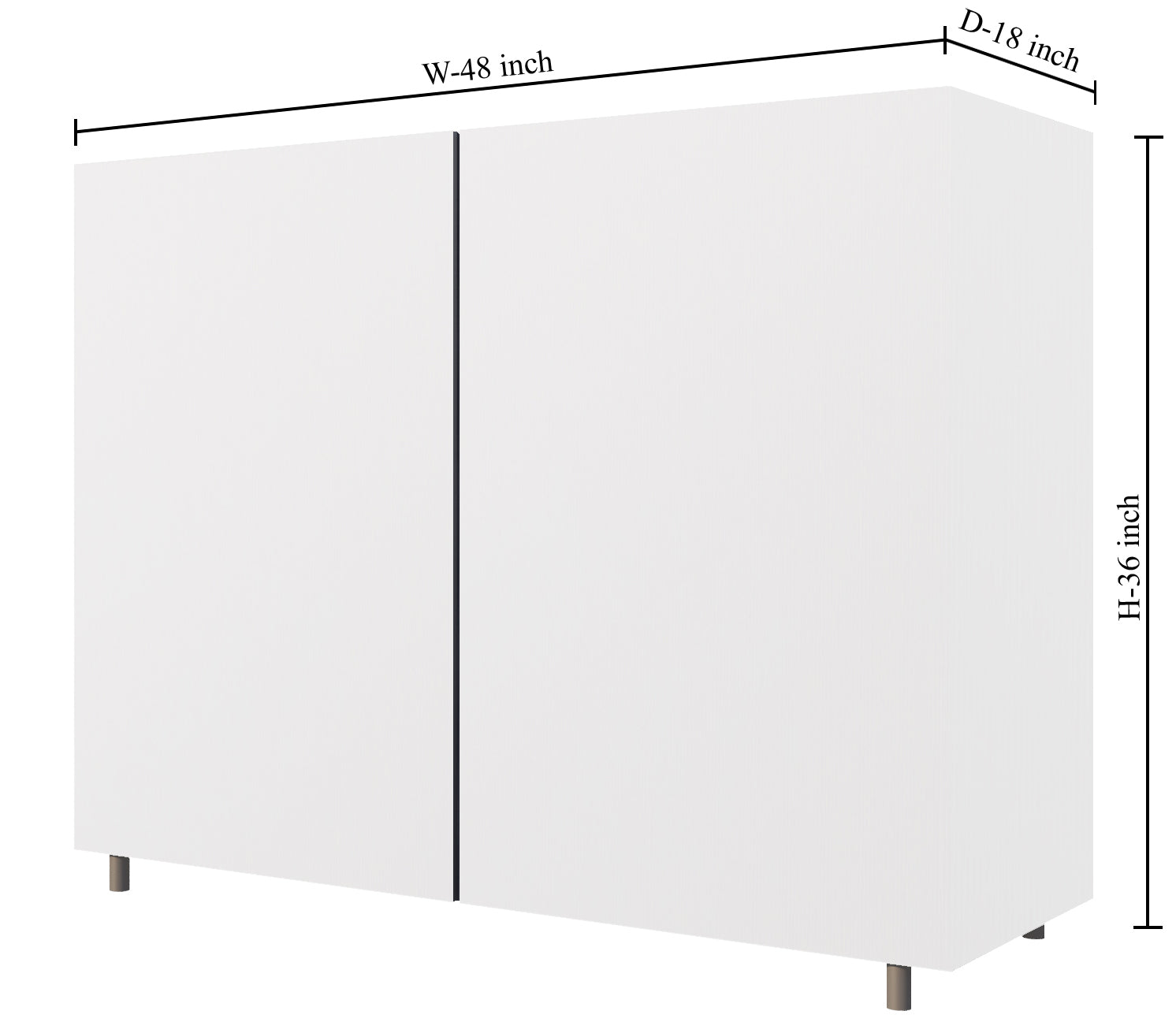 Wooden Storage in Laminated Board with Metal Leg Base -
