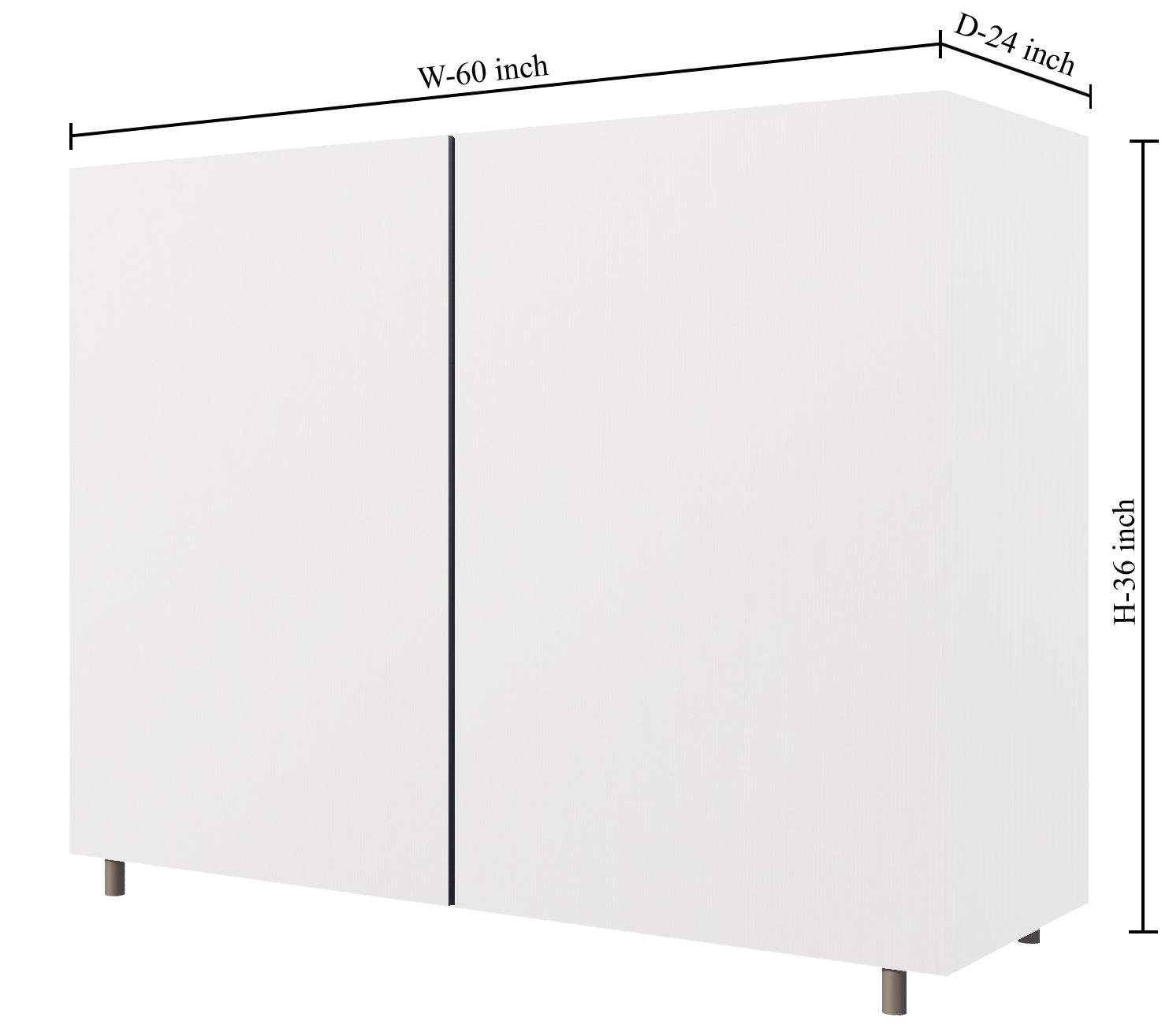 Wooden Storage in Laminated Board with Metal Leg Base -