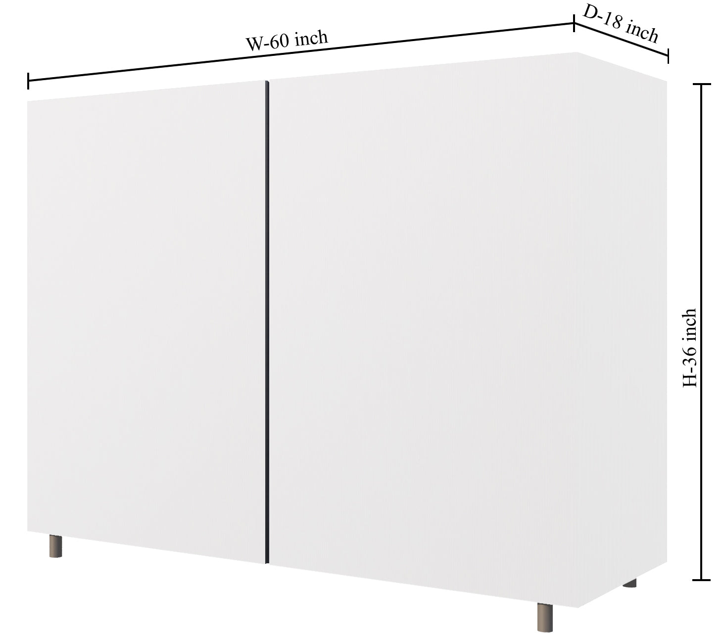 Wooden Storage in Laminated Board with Metal Leg Base -