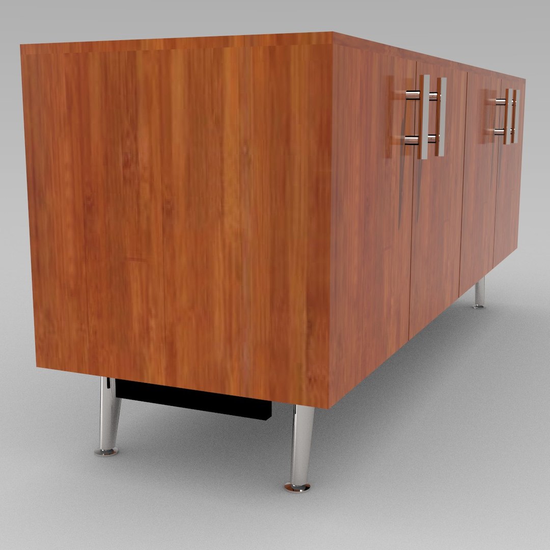 Wooden Storage with Metal Leg Base -
