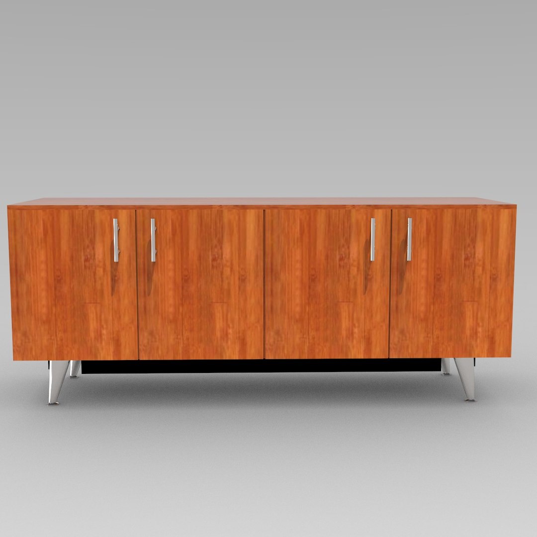 Wooden Storage with Metal Leg Base -