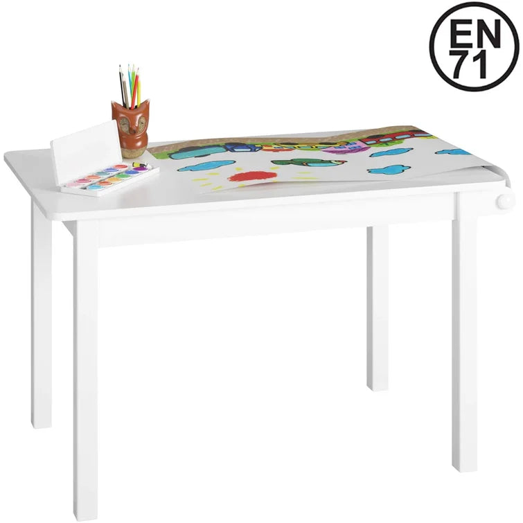 Wooden Top 1 Table with 2 Colourful Kids Chair -
