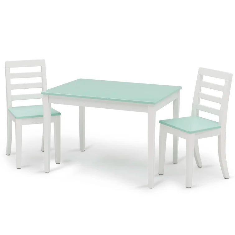 Wooden Top 1 Table with 2 Colourful Kids Chair -