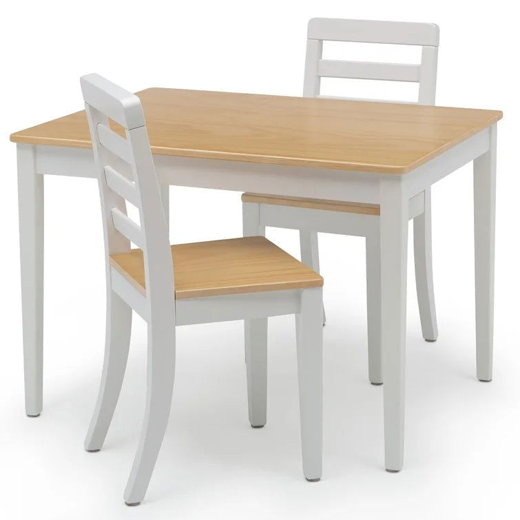 Wooden Top 1 Table with 2 Colourful Kids Chair -