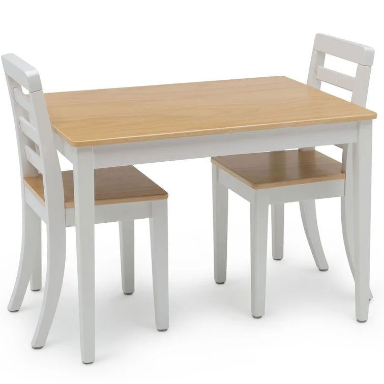 Wooden Top 1 Table with 2 Colourful Kids Chair -