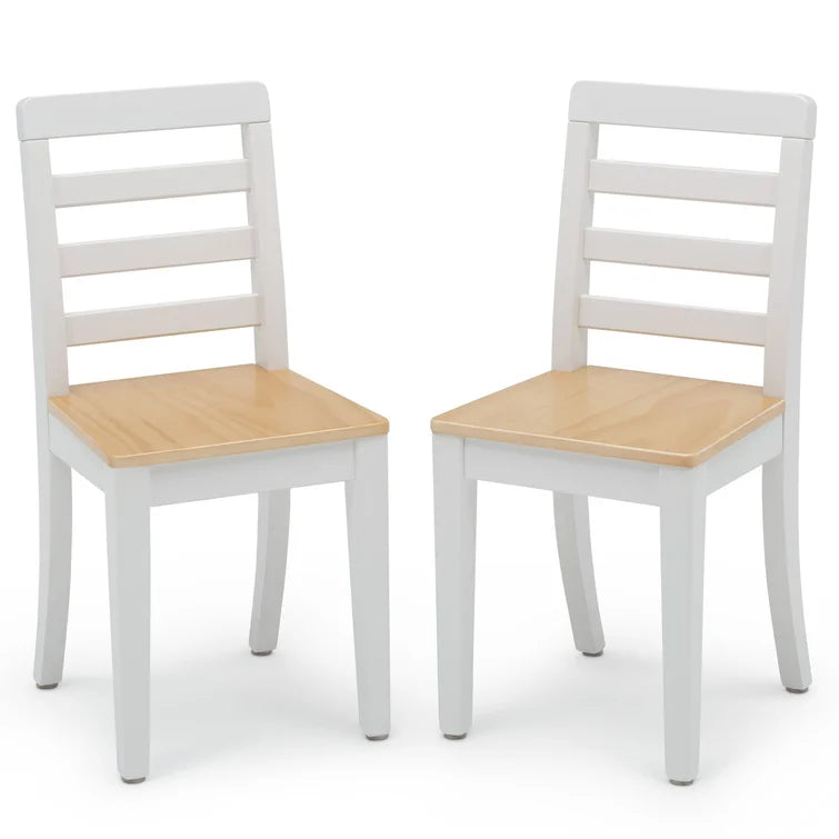 Wooden Top 1 Table with 2 Colourful Kids Chair -