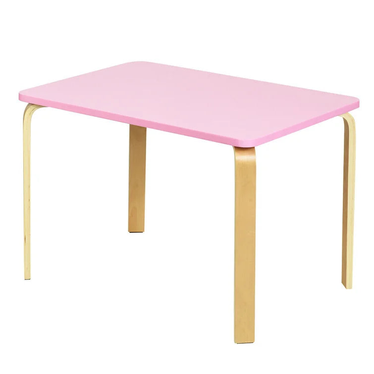 Wooden Top 1 Table with 2 Colourful Kids Chair -