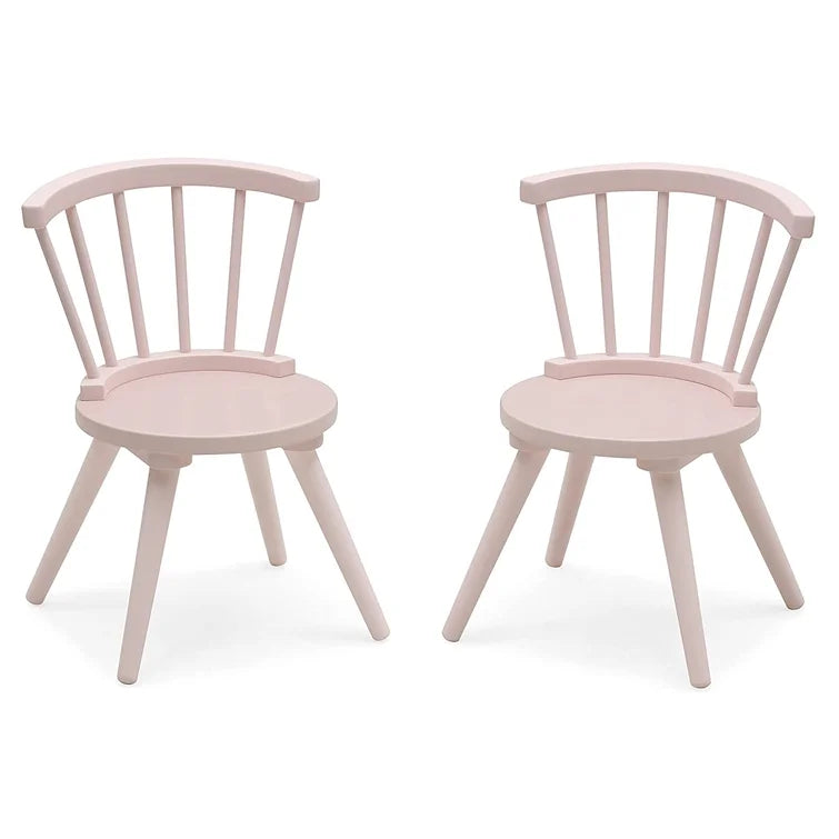Wooden Top 1 Table with 2 Colourful Kids Chair -
