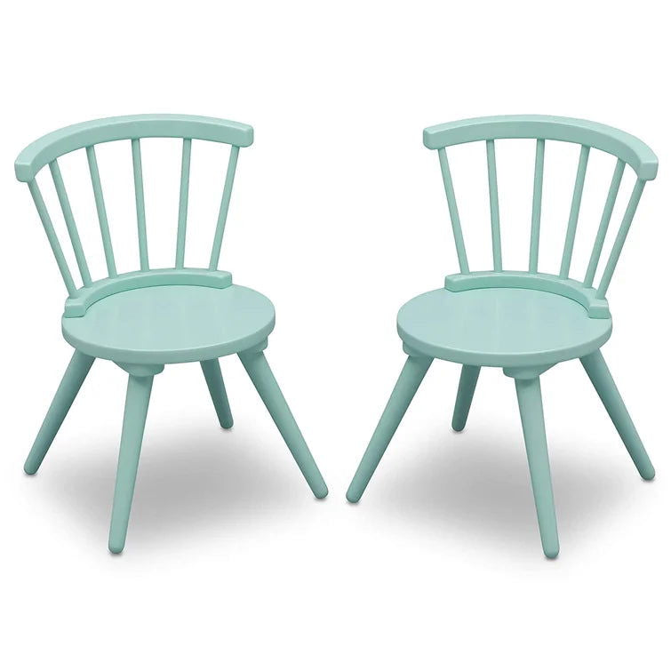 Wooden Top 1 Table with 2 Colourful Kids Chair -
