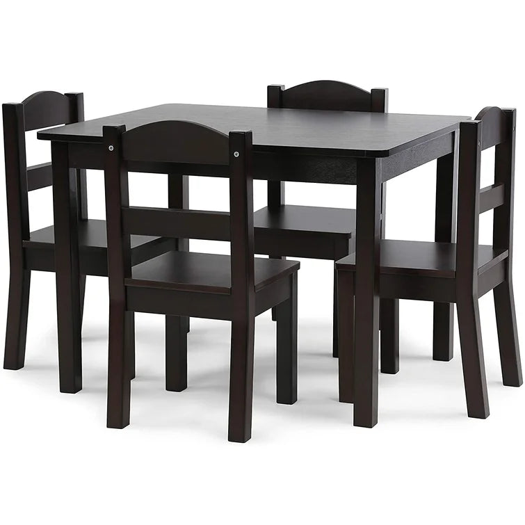 Wooden Top 1 Table with 4 Colourful Kids Chair -