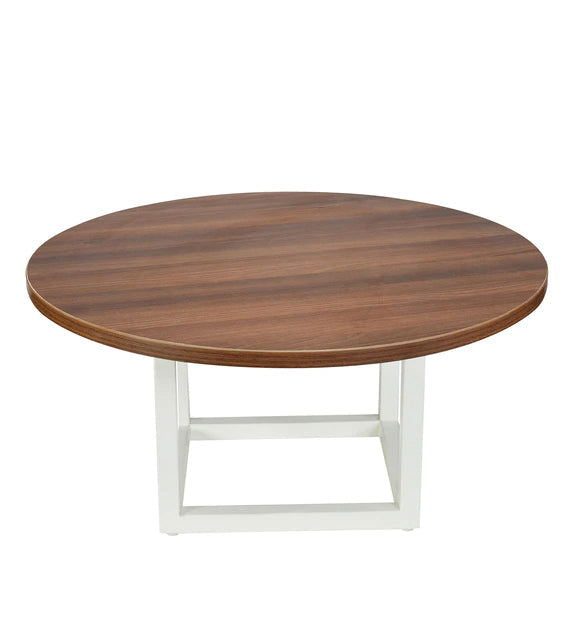 Wooden Top Center Table With Metal Frame Base -