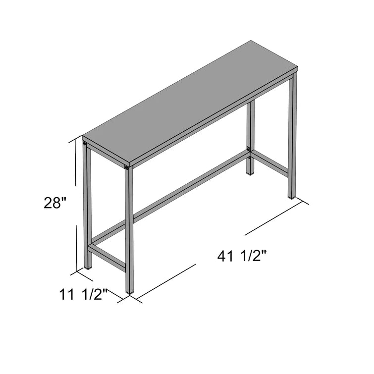 Wooden Top Console Table with Metal Base -