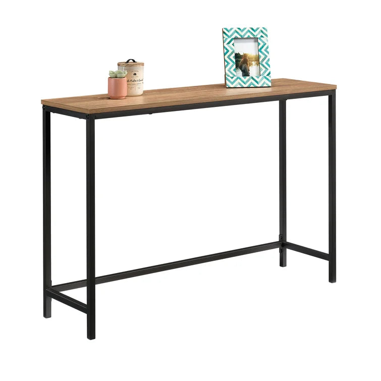 Wooden Top Console Table with Metal Base -