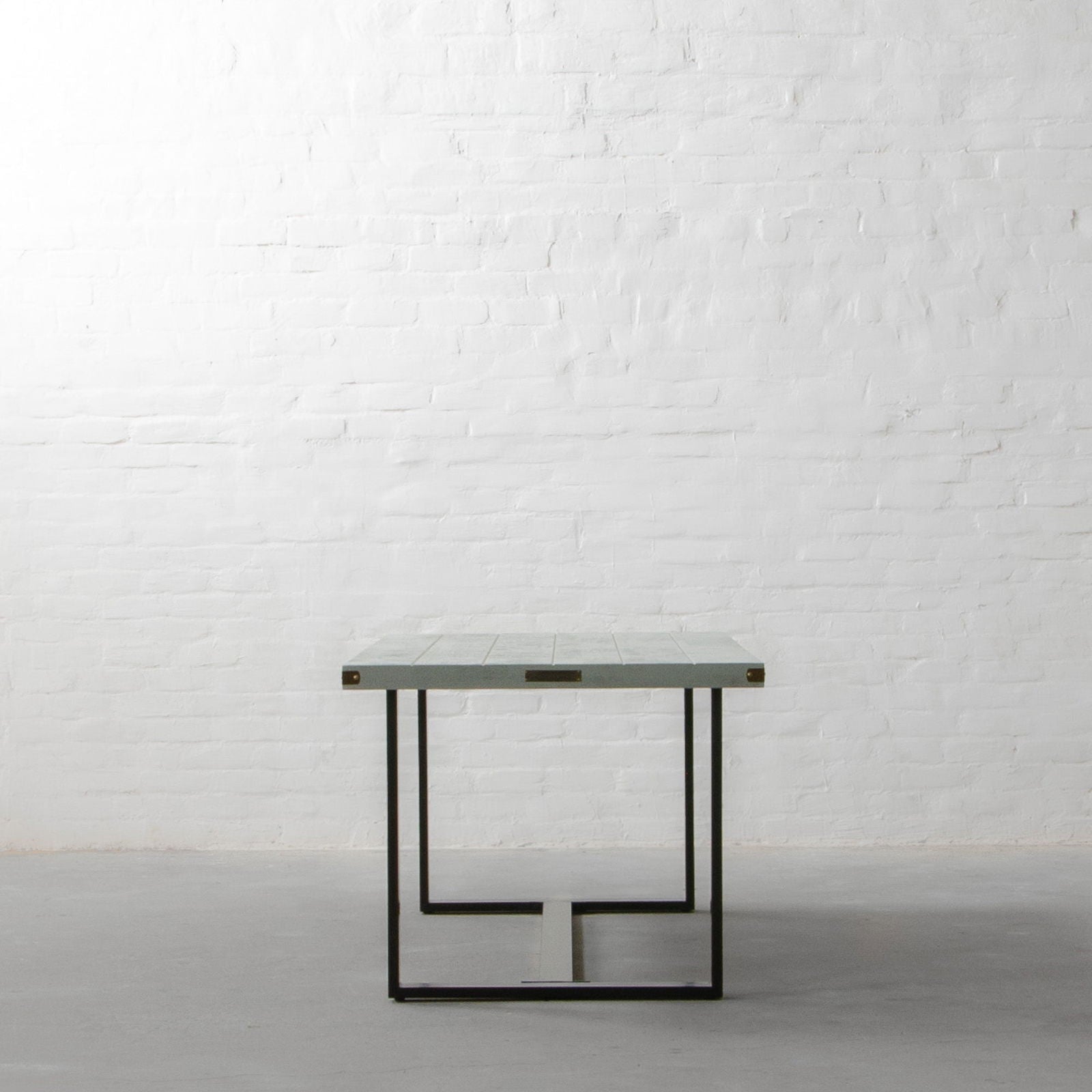 Wooden Top Dining Table with Metal MS Frame Base -