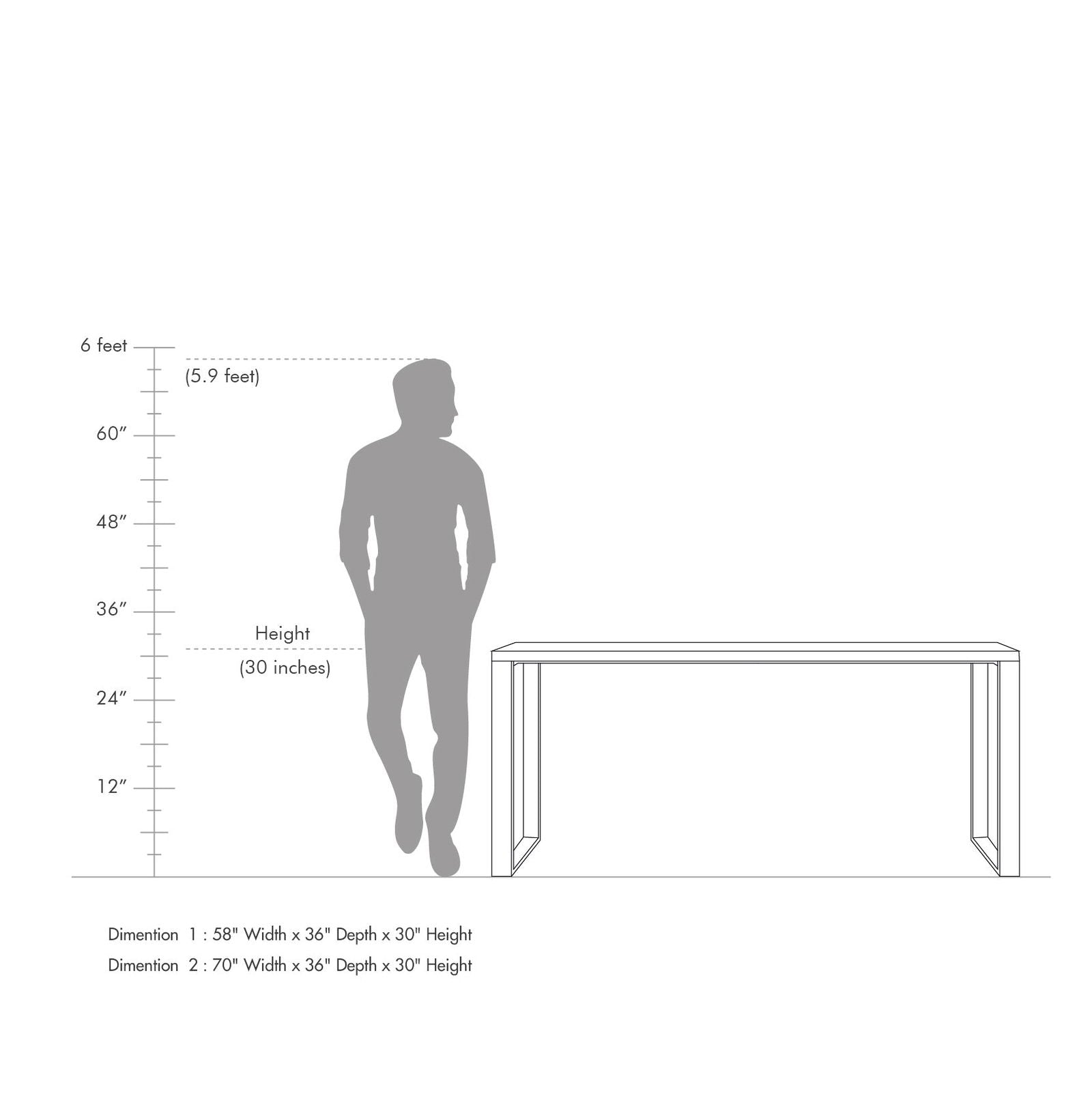 Wooden Top Dining Table with Metal MS Frame Base -