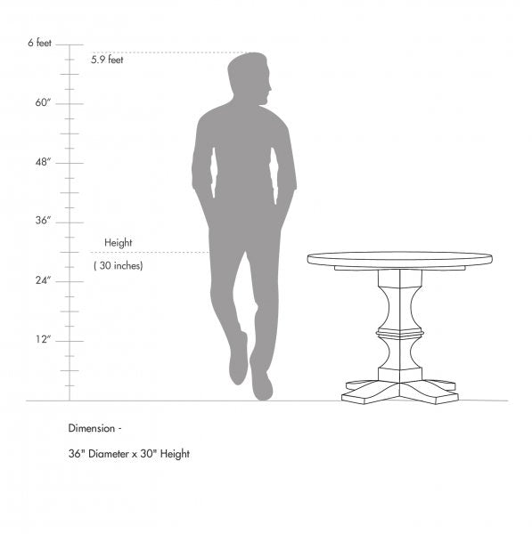 Wooden Top Dining Table with Wooden Frame Base -