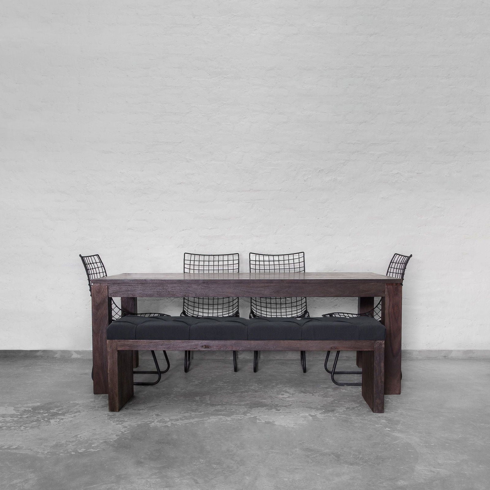Wooden Top Dining Table with Wooden Frame Base -