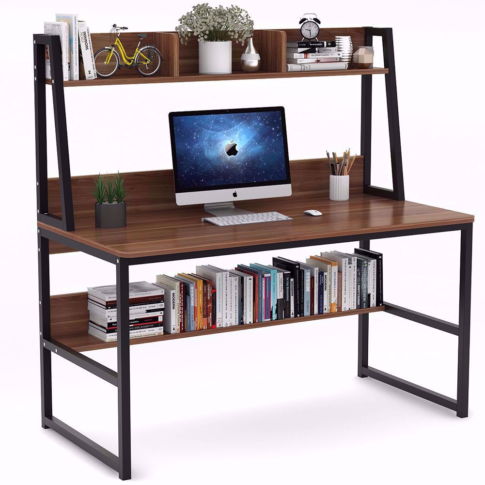 Wooden Top & Metal Base Study Table -