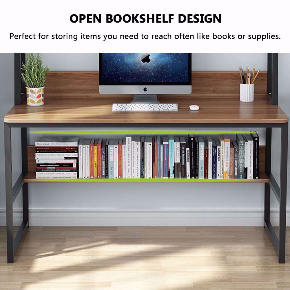 Wooden Top & Metal Base Study Table -