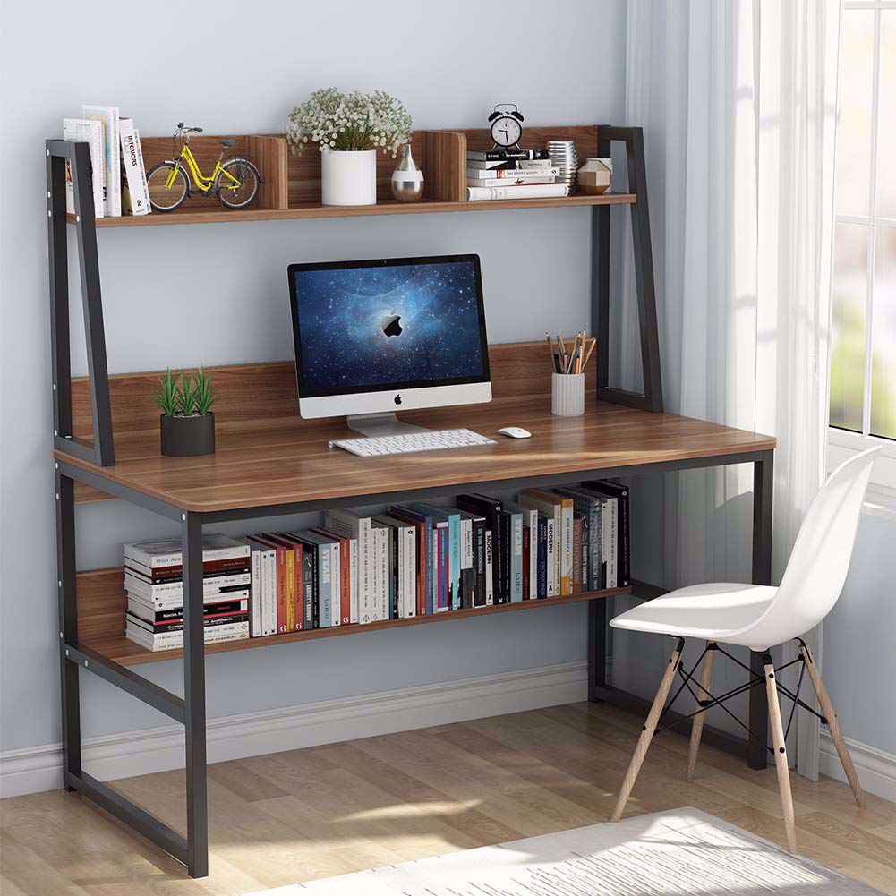 Wooden Top & Metal Base Study Table -