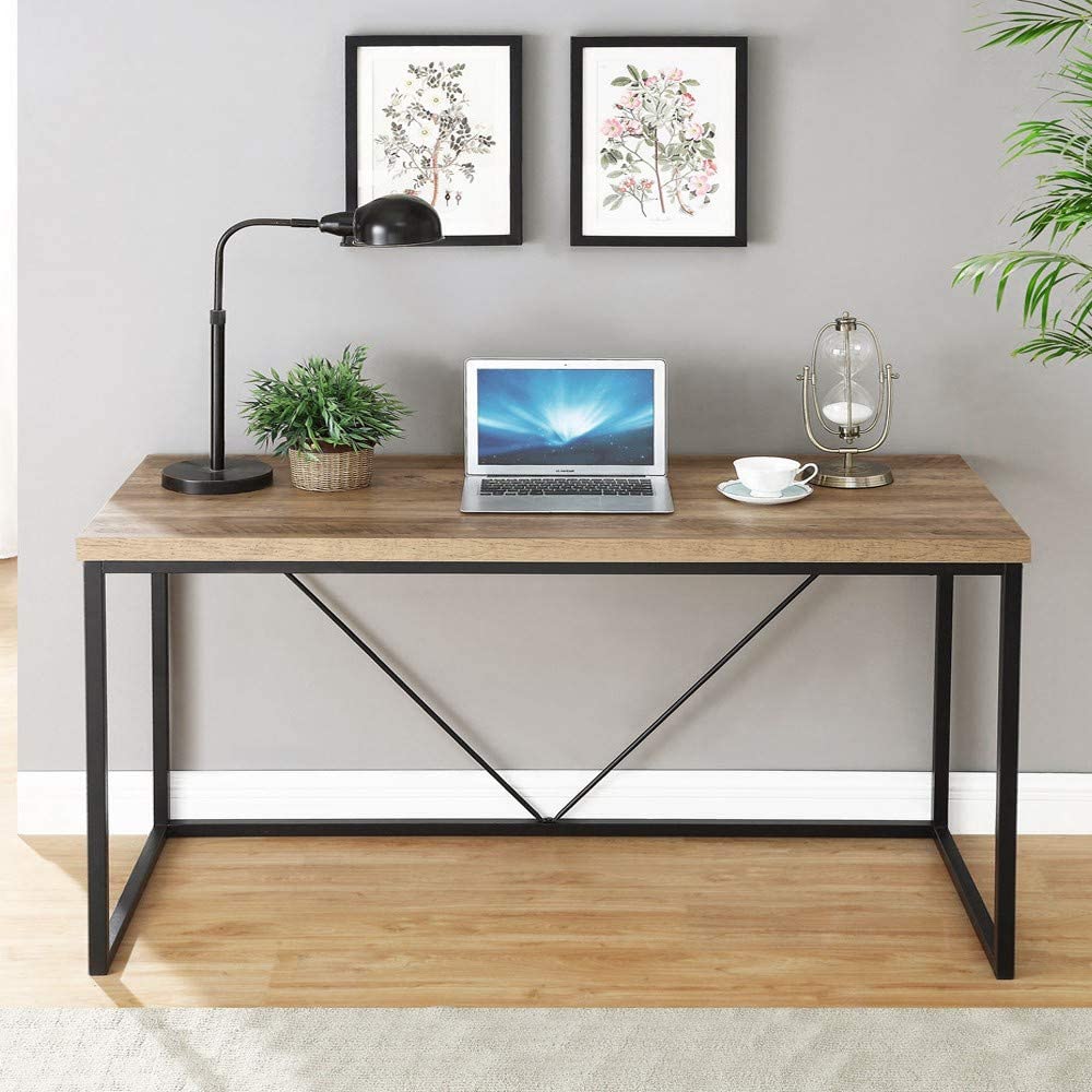 Wooden Top & Metal Base Study Table -