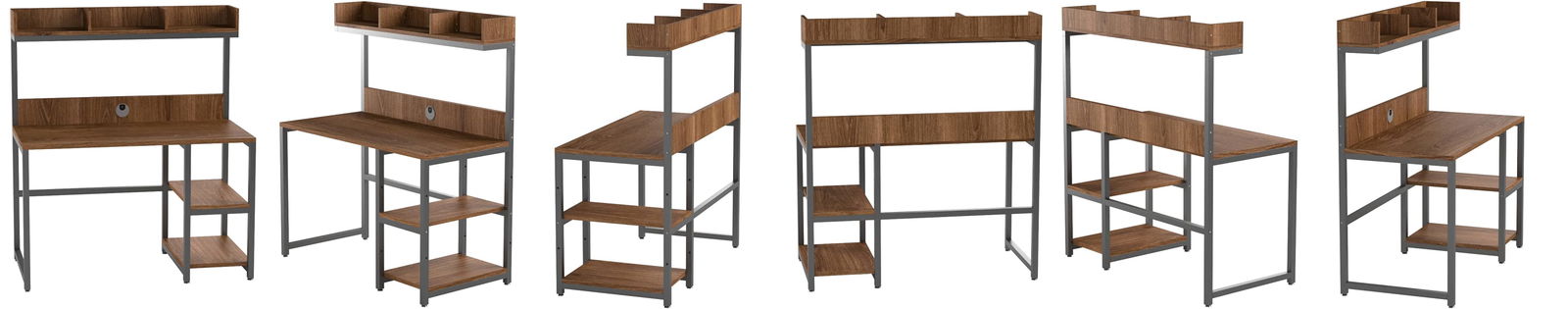 Wooden Top & Metal Base Study Table -