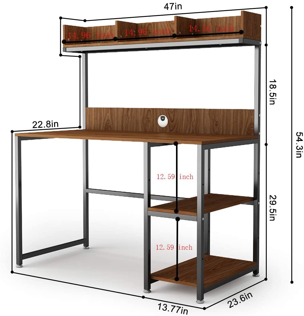 Wooden Top & Metal Base Study Table -