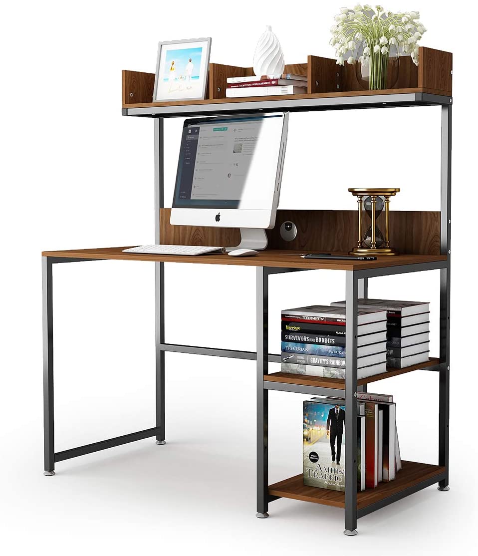 Wooden Top & Metal Base Study Table -