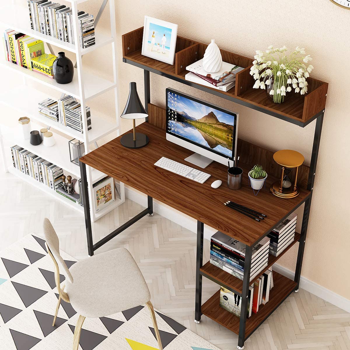 Wooden Top & Metal Base Study Table -