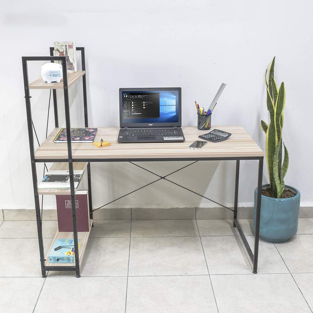 Wooden Top & Metal Base Study Table