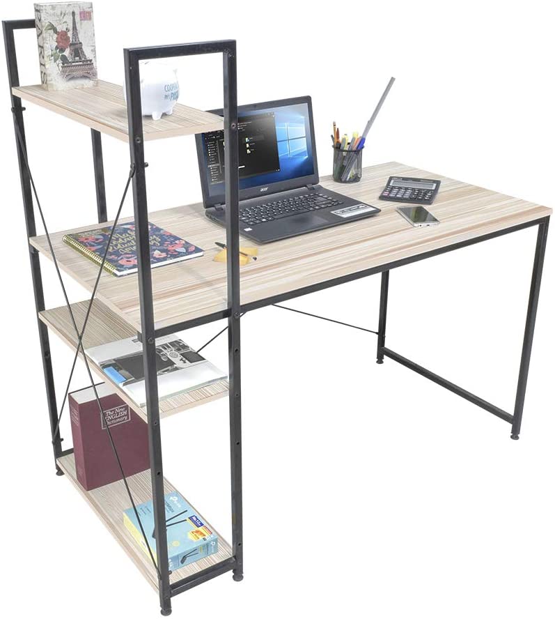 Wooden Top & Metal Base Study Table -