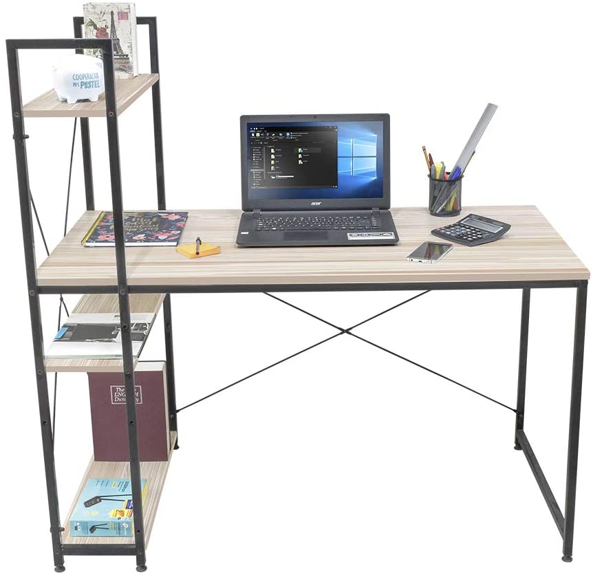 Wooden Top & Metal Base Study Table -