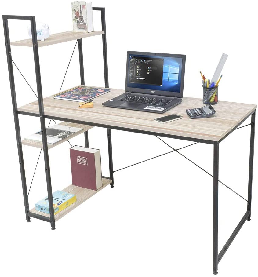 Wooden Top & Metal Base Study Table -