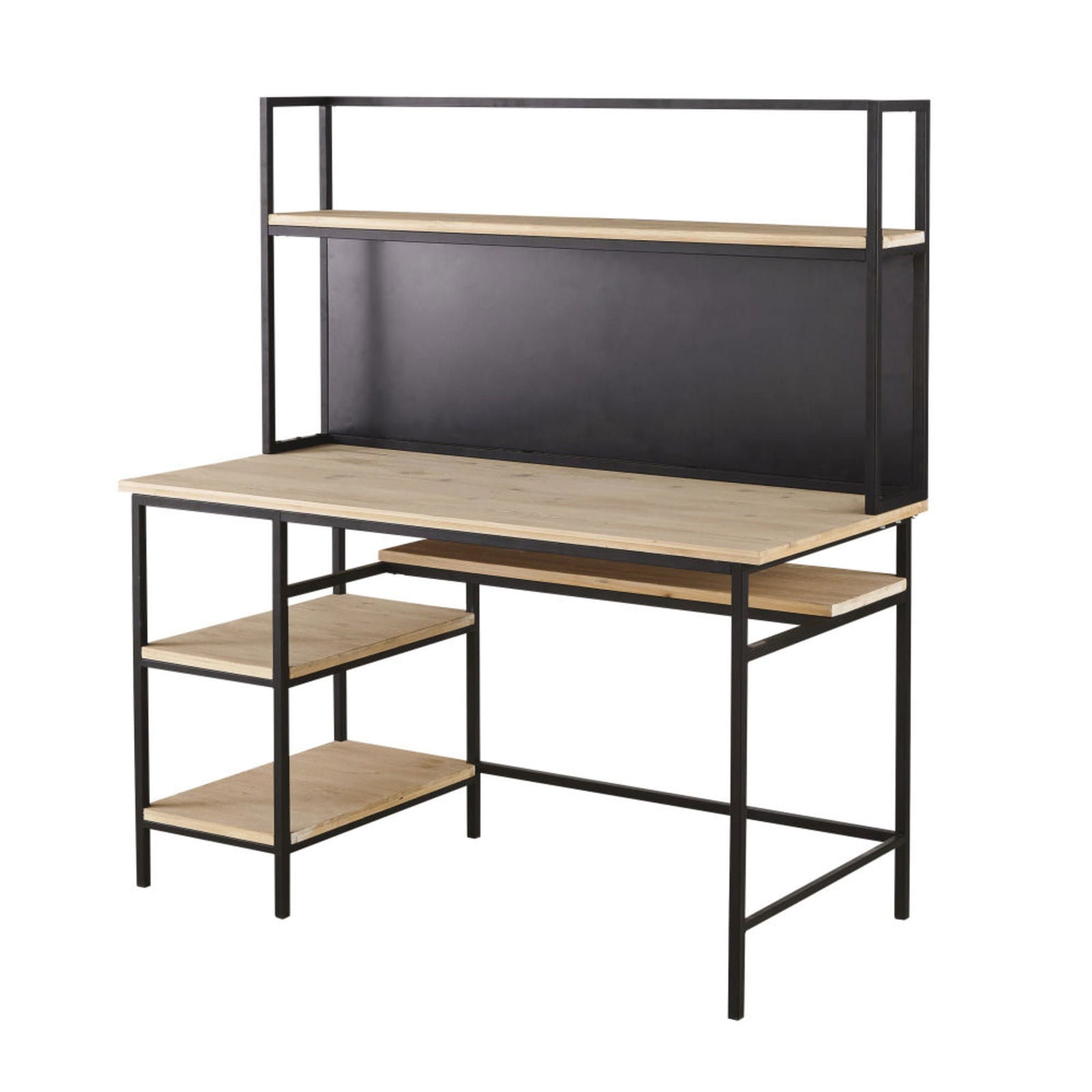 Wooden Top & Metal Base Study Table -