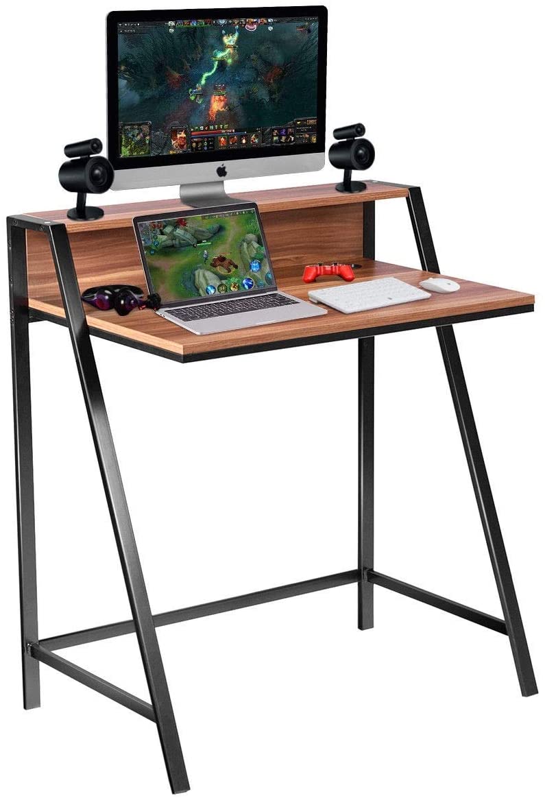 Wooden Top & Metal Base Study Table -