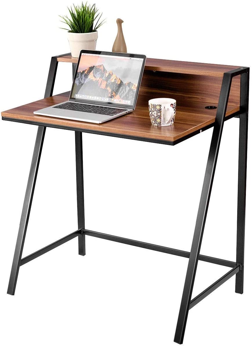Wooden Top & Metal Base Study Table -