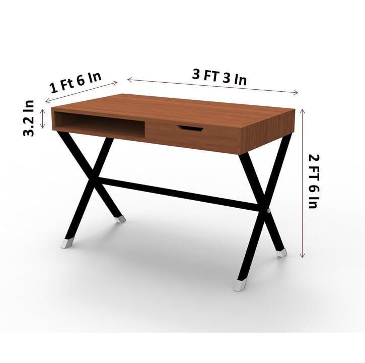 Wooden Top & Metal Base Study Table -