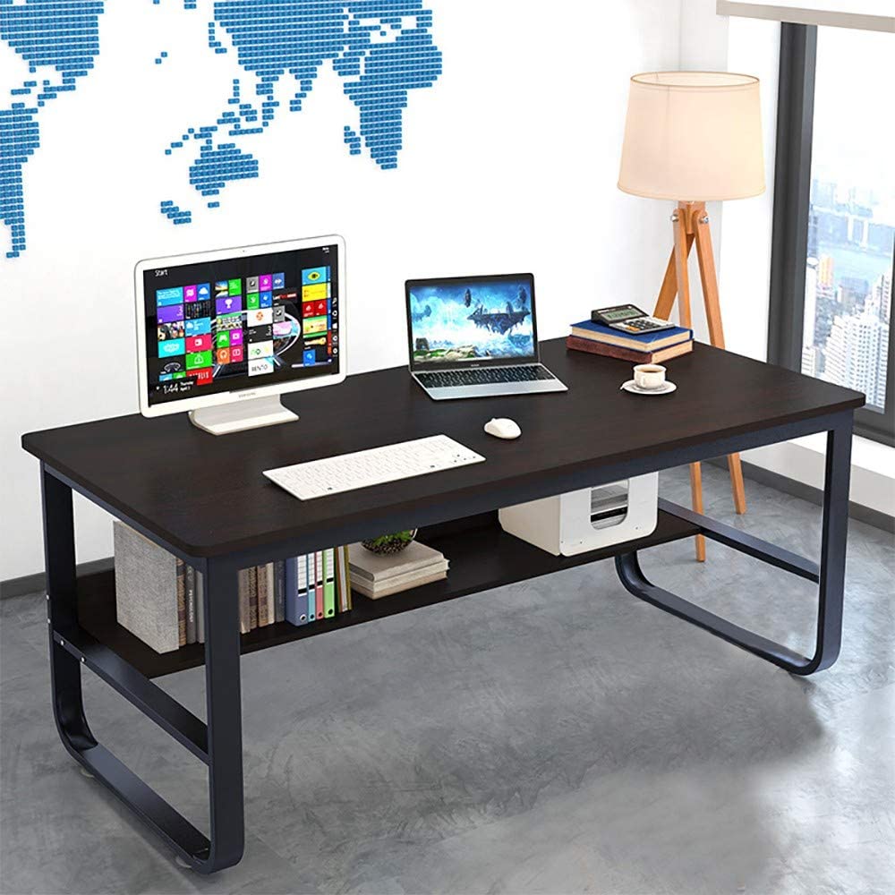 Wooden Top & Metal Base Study Table -