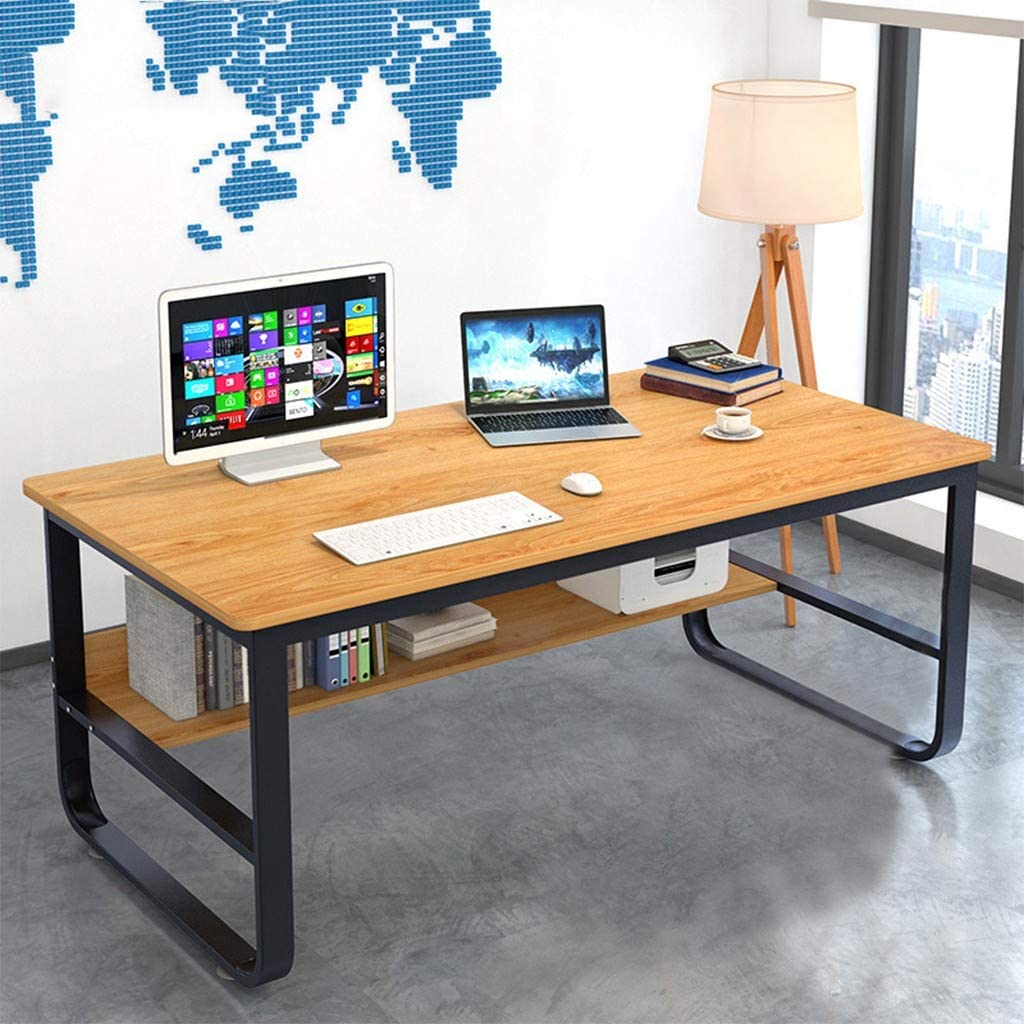 Wooden Top & Metal Base Study Table -