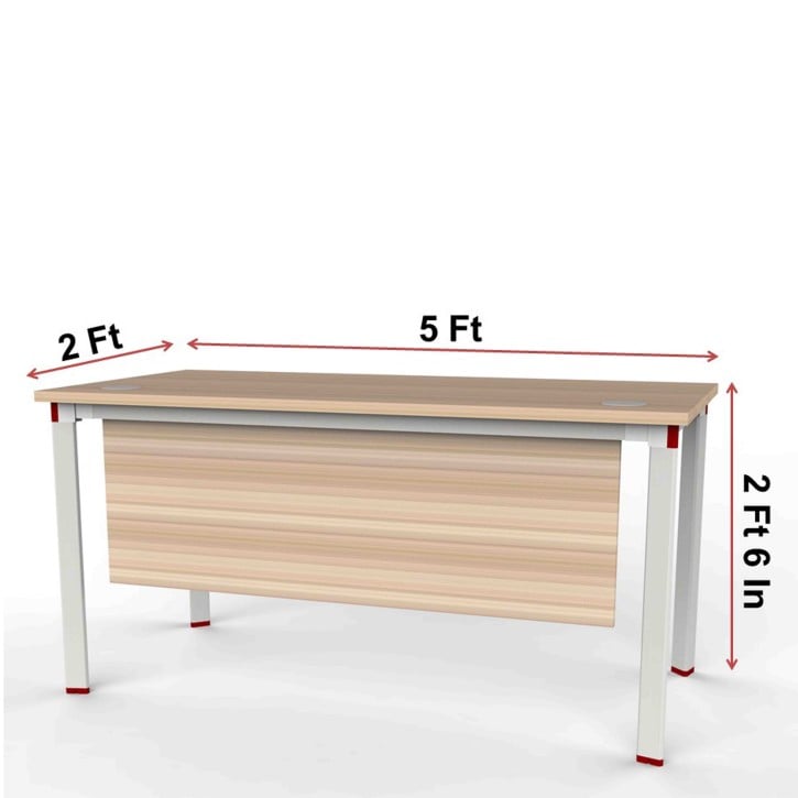 Wooden Top & Metal Base Study Table -