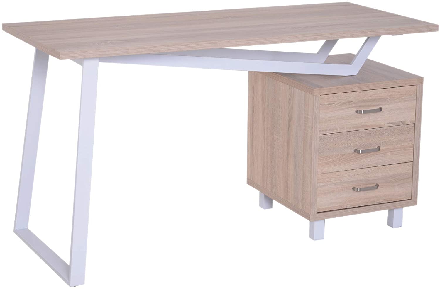 Wooden Top & Metal Base Study Table -
