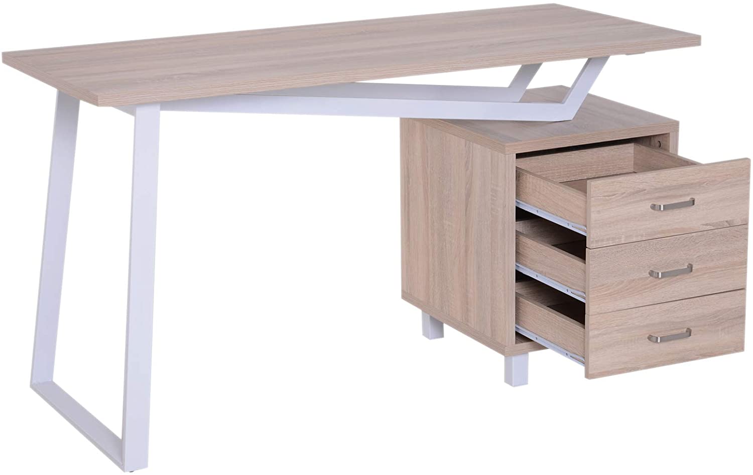 Wooden Top & Metal Base Study Table -