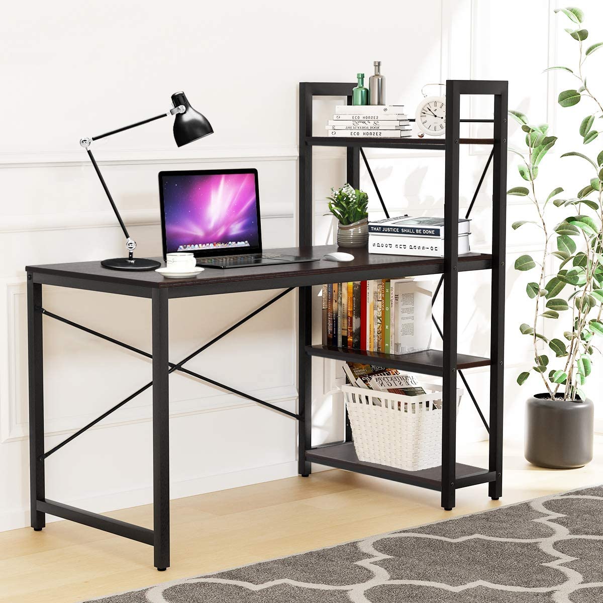 Wooden Top & Metal Base Study Table