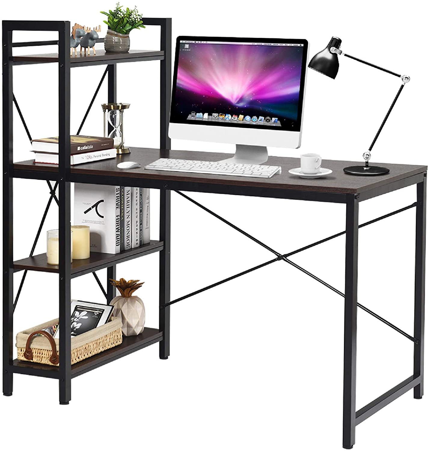 Wooden Top & Metal Base Study Table -